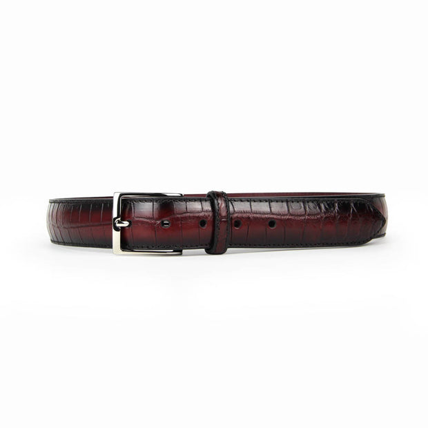 [Made In Italy] Barnns Limited Edition Rafferty Handcrafted Alligator  Leather Pin Buckle Belt (Cafe)