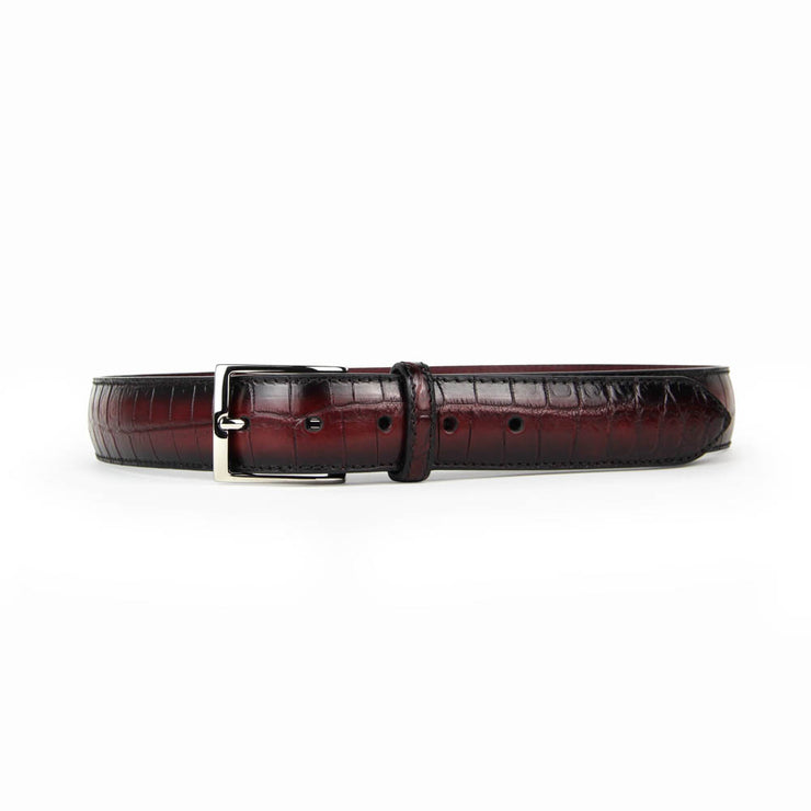 [Made In Italy] Barnns Limited Edition Rafferty Handcrafted Alligator  Leather Pin Buckle Belt (Cafe)