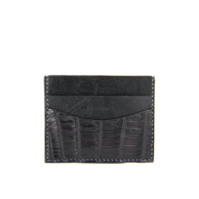 Barnns Limited Edition Rafferty Handcrafted Alligator Men's Leather Slim  Billfold Wallet - Black