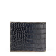 Barnns Limited Edition Rafferty Handcrafted Alligator Men's Leather Slim Billfold Wallet - Black